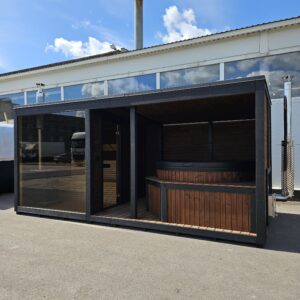Sauna 2-in-1 Modul mit Hot Tub für den Garten